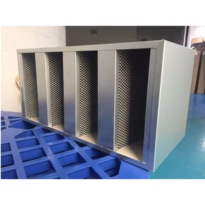 china Galvanized Box Type honeycomb activated carbon V-bank Chemical Activated Carbon Air Filters manufacture and supplier
