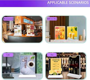 Custom Rechargeable A4 Desktop Advertising Light Box Acrylic Flashing Led <b>Table</b> Menu Restaurant <b>Card</b> Display Holder Stand - Product Image 6