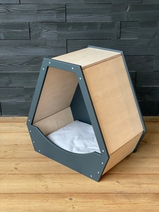 베개와 고양이를위한 현대 합판 애완 동물 집 독특한 모양의 목조 주택 - Product Image 6