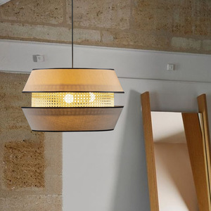 Lustre en rotin de style nordique japonais, lampe LED pour salle à manger, salon, chambre à coucher, bar, lampe suspendue décorative - Product Image 4