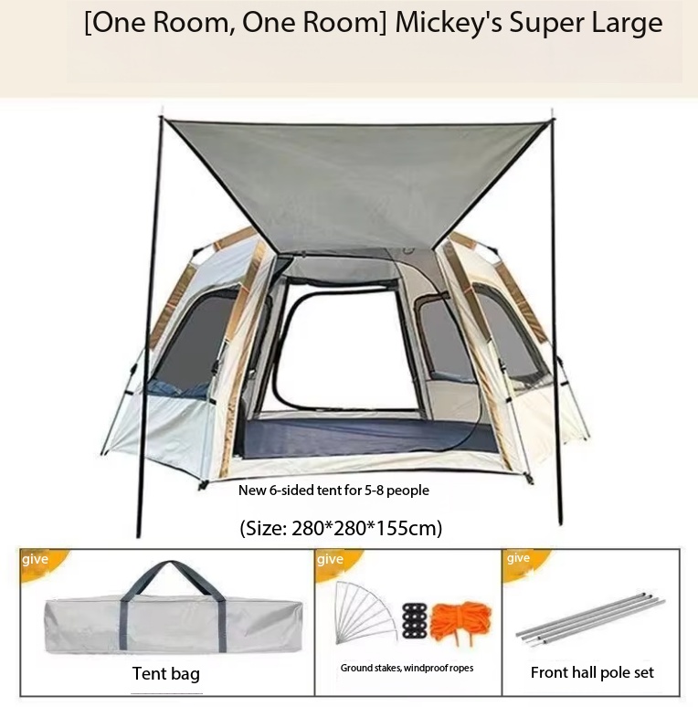 Hexagon two doors and four windows white