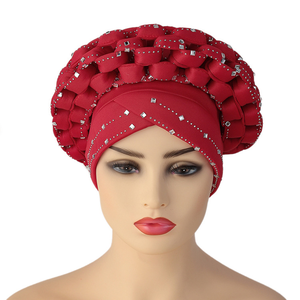 Turbante con diamantes de imitación para mujer, turbante personalizado, estilo africano, Twisty, lazo para la cabeza, musulmán - Product Image 6