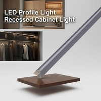 Éclairage de meuble encastré à LED avec profilé et diffuseur en PC pour armoire, bibliothèque, mobilier YB1018-42-1