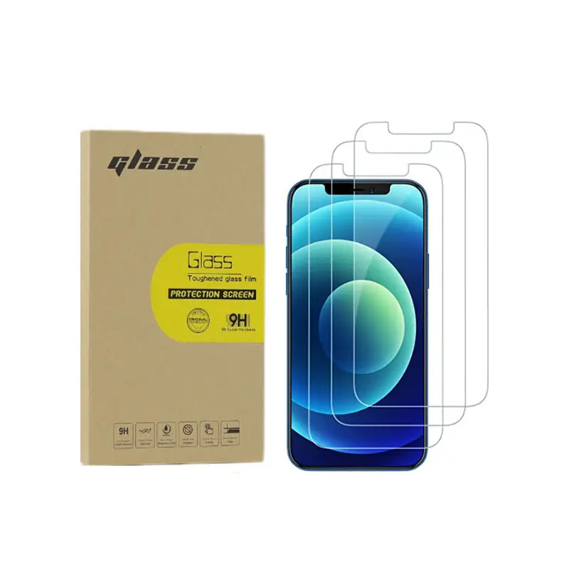 2022 2 पैक 3 पैक सेल फोन टेम्पर्ड ग्लास स्क्रीन रक्षक के लिए Iphone 13 14 प्रो मैक्स