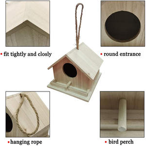Houten Vogel Miniatuur Huis Opknoping Houten Vogelhuisje Voor Buiten Decoratief Vogelnest - Product Image 6