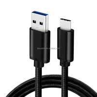 Câble de charge rapide USB 3.1 Type-C vers USB 3.0 mâle PD 5 Gbps 3A 60W en nylon pour téléphone portable, ordinateur et imprimante