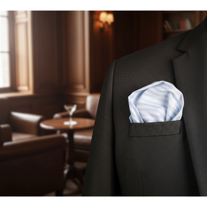 Pañuelo de Bolsillo con Cuello a Rayas Blancas para Hombre, Talla Única, Tejido Textil TR - Product Image 3