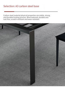 โต๊ะรับประทานอาหารริมสระว่ายน้ำสำหรับบ้านที่ทันสมัยและร้านอาหารกระดานชนวนหินเซรามิกติดกาวบนกระจกนิรภัยพร้อมขาอลูมิเนียม - Product Image 5