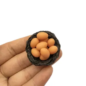 Doll house Miniature Mini Egg with Egg Trays Model Kitchen Accessories Toys Doll House Cooking Game food