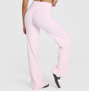 Pantalones de Yoga de Cintura Alta con Logotipo Personalizado, de Secado Rápido, Levanta Glúteos, Ajustados, de Pierna Ancha y Acampanados, Leggings Deportivos para Gimnasio y Fitness para Mujer - Product Image 2