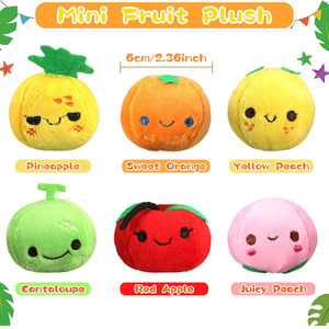 B901 Mini Peluche a Forma di Frutta, Morbidi e Colorati, Adorabili Pesche, Arance, Ananas, Meloni, Portachiavi a Forma di Zaino, Piccoli Animali di Peluche a Forma di Cibo - Product Image 4