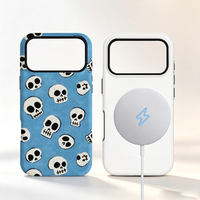 Coque de téléphone magnétique FONLYU 2-en-1 avec film de protection arrière, étui 3D double couche à sublimation vierge pour iPhone 18 17 16 15 Pro Max