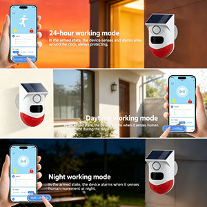 120dB Solar WiFi Siren Alarm Motion <b>Sensor</b> Detector Outdoor Waterproof Security Strobe <b>Light</b> System Support App Connect - Product Image 4