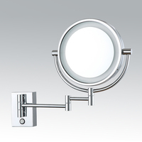 Cermin Rias LED Chrome Modern IP44 Berbahan Aluminium dengan Stand, Saklar Sensor Sentuh, Anti Embun, Anti Ledakan, Tahan Air untuk Kamar Mandi