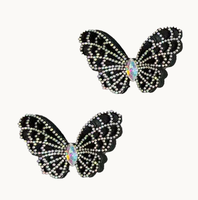 Accessoires de décoration de chaussures pour femmes, strass, papillons 3D multicolores, appliques florales