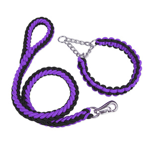 Conjunto de correa reflectante ajustable de nailon y poliéster para adiestramiento de perros <span class=keywords><strong>Collar</strong></span> redondo transpirable duradero personalizado de fábrica suave para perros - Product Image 5