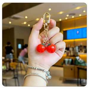Meilleures ventes transfrontalières : Pendentif porte-bonheur en acrylique en forme <span class=keywords><strong>de</strong></span> <span class=keywords><strong>tomate</strong></span>, motif kakis Hit Double Happiness, pour sac et clé - Product Image 3