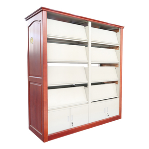 Estantería Metálica para Revistas con Estantes Inclinados y Armario con Cerradura para la Biblioteca de una Firma Legal o el Departamento de Referencia - Product Image 2