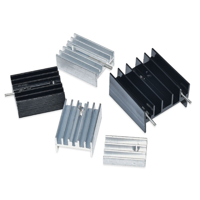 Smart Electronics Black White Aluminum Heat Sink for TO-220 MOSFET Transistors 21x15x10mm Pin Screw Hole