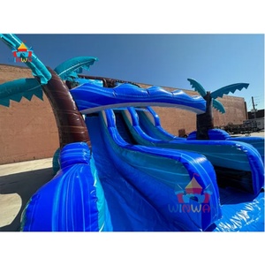 Jeux d'extérieur commerciaux, toboggan aquatique gonflable avec jeux <span class=keywords><strong>de</strong></span> piscine, toboggan double humide et sec, lunettes <span class=keywords><strong>de</strong></span> soleil bleues marbrées pour les <span class=keywords><strong>vacances</strong></span>, en vente - Product Image 4
