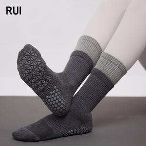 RUIQUWIN 2026 New Spring Women's Print 100% Cotton Non-slip Yoga Crew <b>Socks</b> Breathable Professional Indoor Fitness Sports - Product Image 1