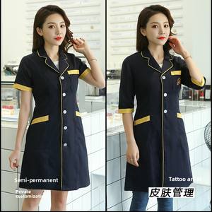 เสื้อโค้ทสีขาวกึ่งถาวรสไตล์เกาหลีสำหรับผู้หญิงชุดพยาบาลแขนสั้น & ยาวสำหรับร้านเสริมสวยฤดูร้อน - Product Image 2