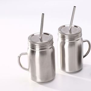 Vaso de Viaje de Acero Inoxidable para Acampar al Aire Libre, Aislado al Vacío de Doble Pared, Estilo Americano, 16/32 oz, con Tapas y Pajitas - Product Image 1