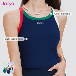 Janya Golf Pickleball giymek 2 parça takım hızlı kuru darbeye spor Yoga üst setleri renk engelleme pilili tenis etek kadınlar için Set - Product Image 3