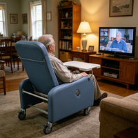 Fauteuil inclinable d'hôpital avec plateau intégré pour soins infirmiers, fauteuil mobile pour patients pour cliniques et centres de soins