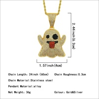 Chaîne torsadée pour Hip-hop, collier avec pendentif facial amusant en alliage et diamant