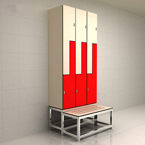 Cartmay Cung Cấp Rfid Khóa Không Thấm Nước Hồ Bơi Lưu Trữ Tủ Gỗ Hạt Hpl Phòng Tập Thể Dục Tủ Với Băng Ghế Cho Phòng Thay Đổi - Product Image 4