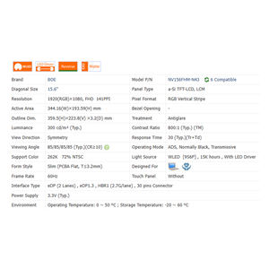 800:1/Q/S/3 300 Cd/<span class=keywords><strong>m</strong></span>² No Touch 15,6 "Pantalla LCD de 30 pines 1920*1080 WLED Nueva pantalla LCD para computadora portátil 100% SRGB - Product Image 6