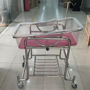 Cochecito <span class=keywords><strong>de</strong></span> bebé Hospital muebles médicos Acero inoxidable <span class=keywords><strong>cuna</strong></span> Rosa colchón IV poste recién nacido cama <span class=keywords><strong>de</strong></span> bebé <span class=keywords><strong>con</strong></span> <span class=keywords><strong>ruedas</strong></span> - Product Image 3
