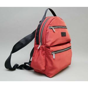 Venta directa de fábrica Unisex Poliéster Ladrillo Rojo Uso informal Dos bolsillos delanteros Cremallera metálica Bolsa de peso ligero mochila escolar - Product Image 2