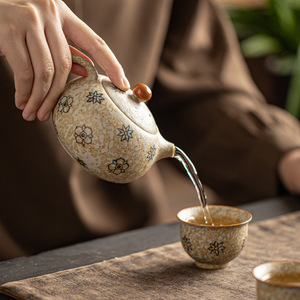 Wuxi Hall Ru Ware Crackle Glaze Teapot Xishi Style <b>Ceramic</b> <b>Tea</b> <b>Pot</b> With Lid Chinese Retro Kung Fu <b>Tea</b> Set - Product Image 3
