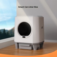 Bac à litière automatique pour chat adulte 80L, toilette électrique intelligente à nettoyage automatique, grande capacité, carré