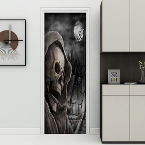 Autocollant de porte d'entrée 3D, 1 pièce, décor pour <span class=keywords><strong>Halloween</strong></span>, effrayant, gribouillage, fantôme - Product Image 3
