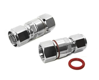 Conector Macho N de Latón Niquelado al por Mayor de Fábrica, Abrazadera para Cable de Alimentación RF de 1/2'', Certificado ISO9001/CE