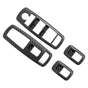 Cubierta de Marco de Interruptor de Vidrio para Dodge Charger 2016-2021, Estilo Fibra de Carbono, Embellecedor Adhesivo para Panel Interior de Puerta - Product Image 1