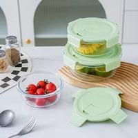 Récipients de stockage des aliments en verre avec couvercles Boîte à lunch isolée étanche Emballage Boîte à lunch hermétique Bac à légumes Kits de bols de service