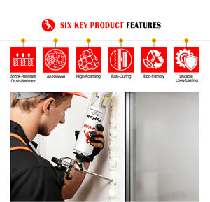 Espuma de Poliuretano JUHUAN K20 750ml, <span class=keywords><strong>Adhesivo</strong></span> Especial para Fijación de Ventanas y Puertas - Product Image 2