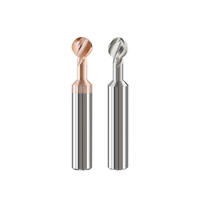 Fraise à queue sphérique CNC 4 cannelures HRC55 en carbure de tungstène avec revêtement TiAlN, fraise à débavurage en forme de sucette pour l'acier