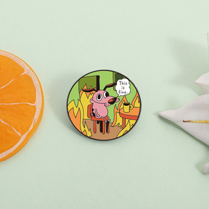 Perro divertido esto es divertido esmalte Pin <span class=keywords><strong>Casa</strong></span> de dibujos animados atrapado fuego broche solapa insignia lindo Animal joyería regalo para amigos al por mayor - Product Image 2