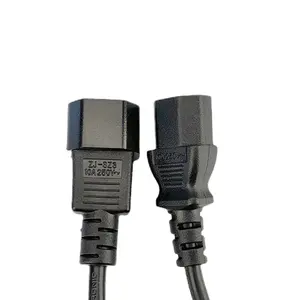 3pin plug C13 C14 Power Supply Cord SJT 14AWG/16AWG/18AWG*3 Male to Female Computer Monitor Extension Cable 125v