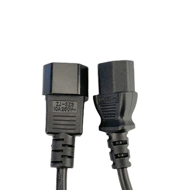 3pin Plug C13 C14 Power Supply Cord SJT 14AWG/16AWG/18AWG*3 Male to Female Computer Monitor Extension Cable 125v