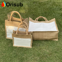 Sacs réutilisables en toile de jute avec logo personnalisé, sac d'épicerie à sublimation vierge, grands sacs de plage pour femmes