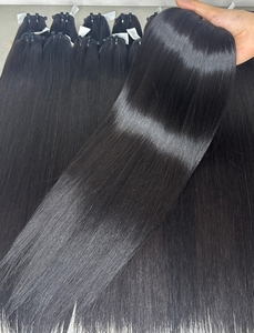 Cabello Humano 100% de la Mejor Calidad, Cabello Virgen Vietnamita con Trama a Máquina, de 10 a 30 Pulgadas, Color Negro Natural, Estilo Liso - Product Image 1
