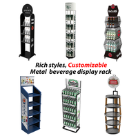 Présentoir de merchandising vertical en métal personnalisé Apache pour boissons, étagère surélevée pour le stockage de bouteilles et de canettes en magasin