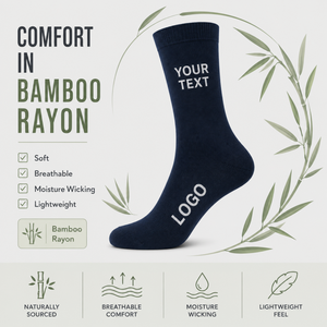 Men Bamboo Dress <b>Socks</b> Custom Logo Solid Color Crew Casual Business <b>Socks</b> Breathable High Quality Manufacturer Wholesale in Box - Product Image 2