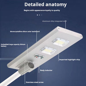 <span class=keywords><strong>Precio</strong></span> más <span class=keywords><strong>bajo</strong></span> Panel solar Poly Powered Solar Street Light IP65 Integrado Sensor de movimiento de alto lumen Iluminación de inundación Carretera al aire libre - Product Image 5